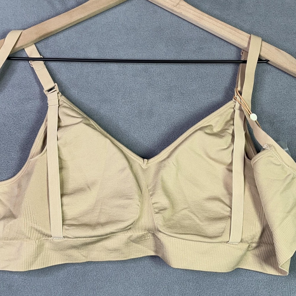 Quince Womens Seamless Nursing Bra Sand Beige Size L Maternity Postpartum NWT - Picture 5 of 8